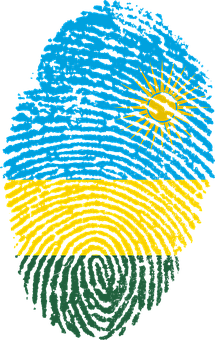 A Fingerprint With A Sun And Blue And Yellow Colors