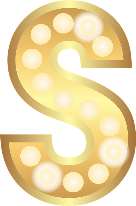 A Gold Letter With Lights
