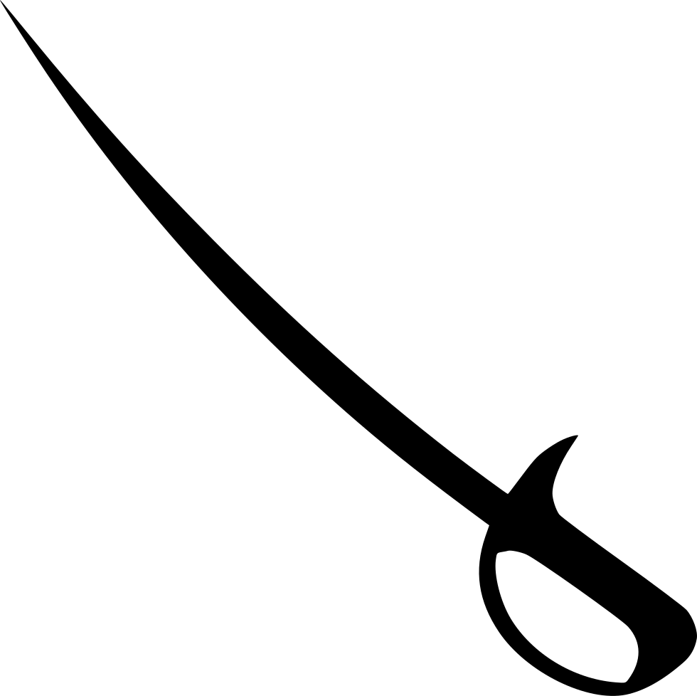 A Black And White Outline Of A Sword