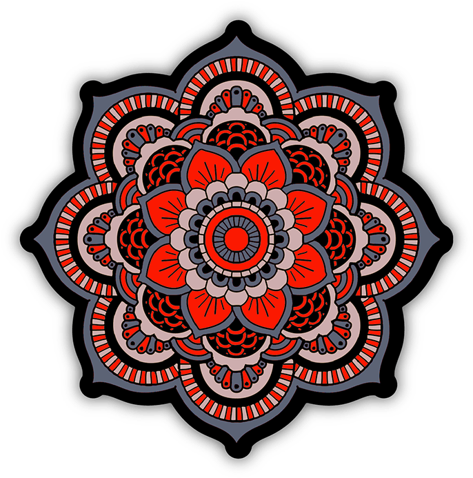 A Colorful Mandala On A Black Background