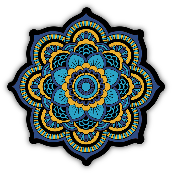 A Blue And Yellow Mandala