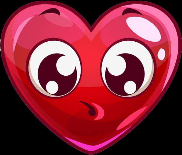 A Cartoon Heart With Eyes And Mouth