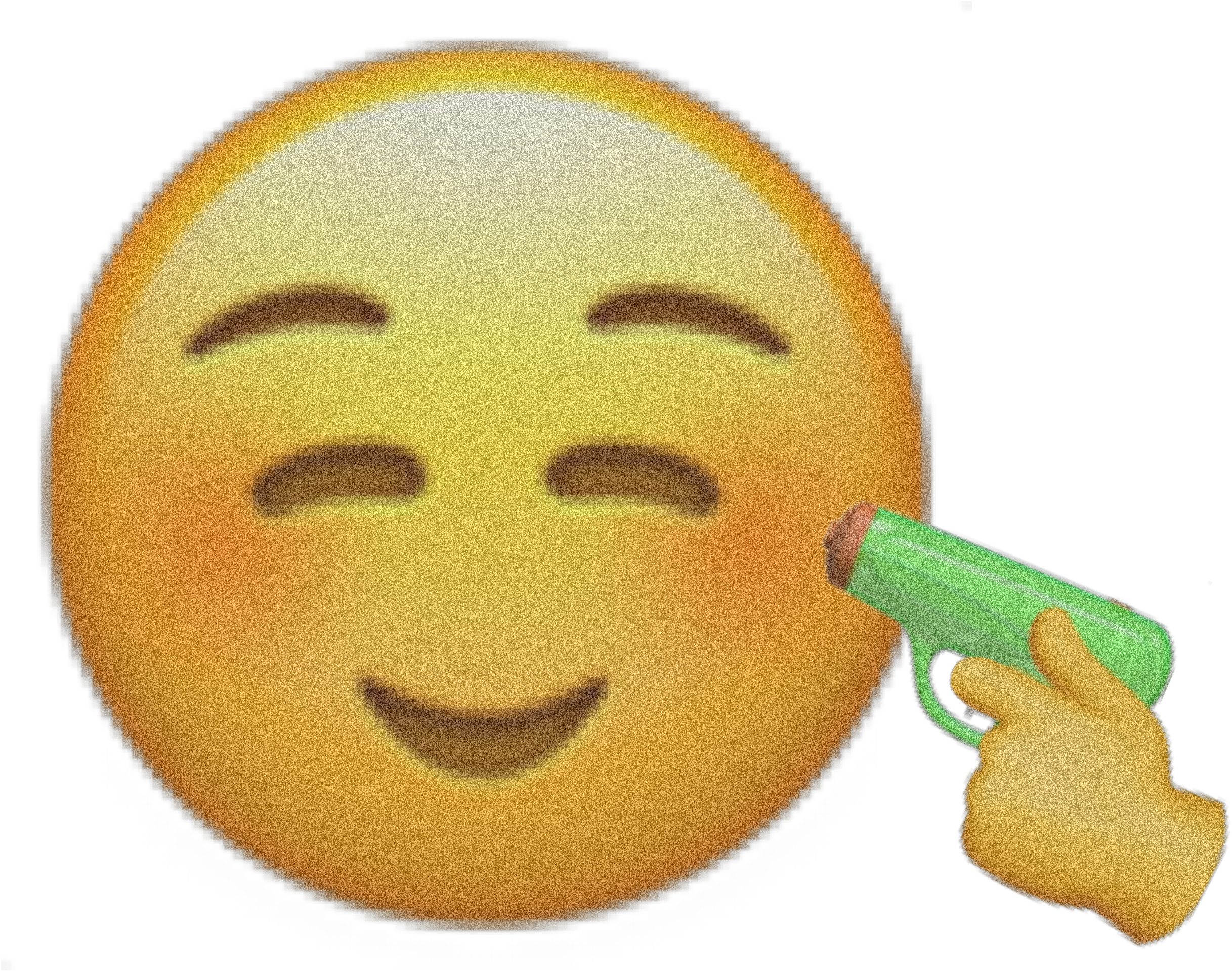A Hand Pointing A Gun To A Smiley Face