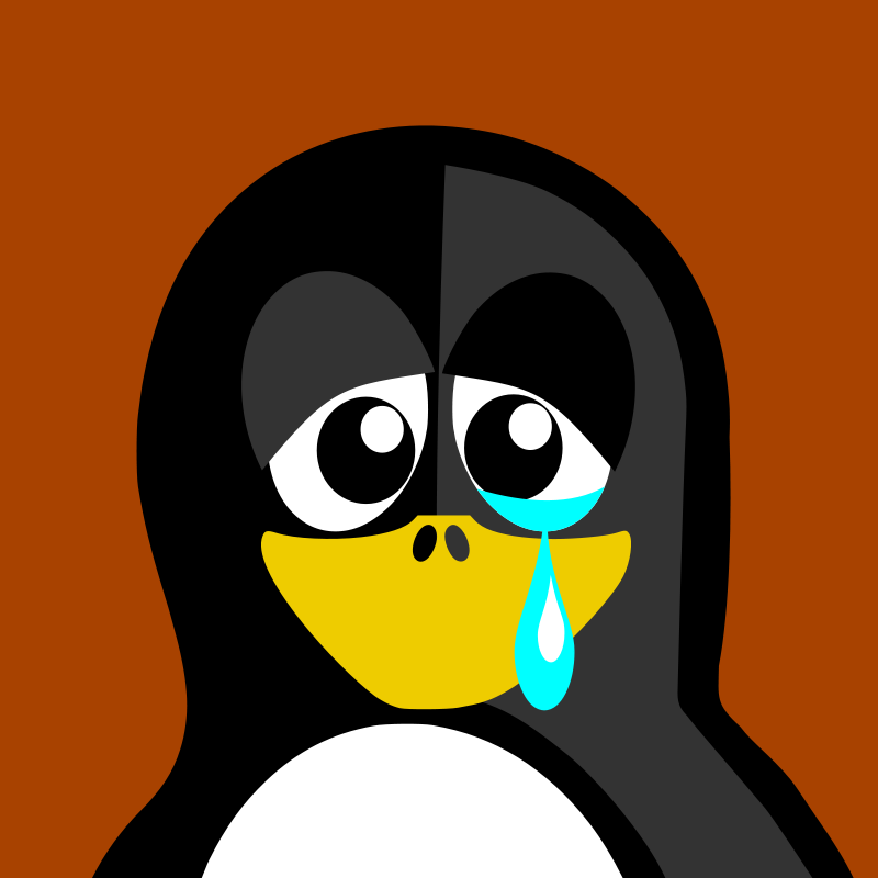 A Cartoon Of A Penguin Crying