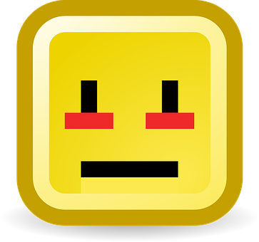 A Yellow Square With A Face And Black Eyes