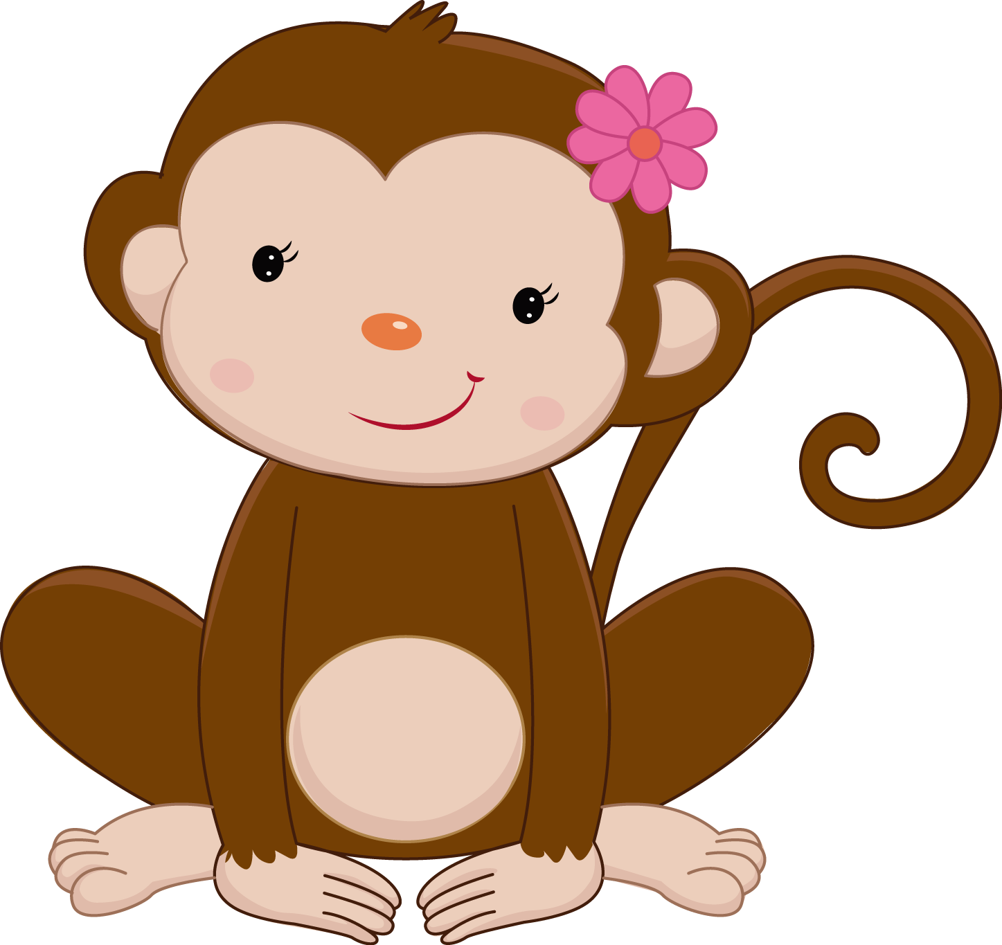 A Cartoon Of A Monkey With A Flower In Her Hair