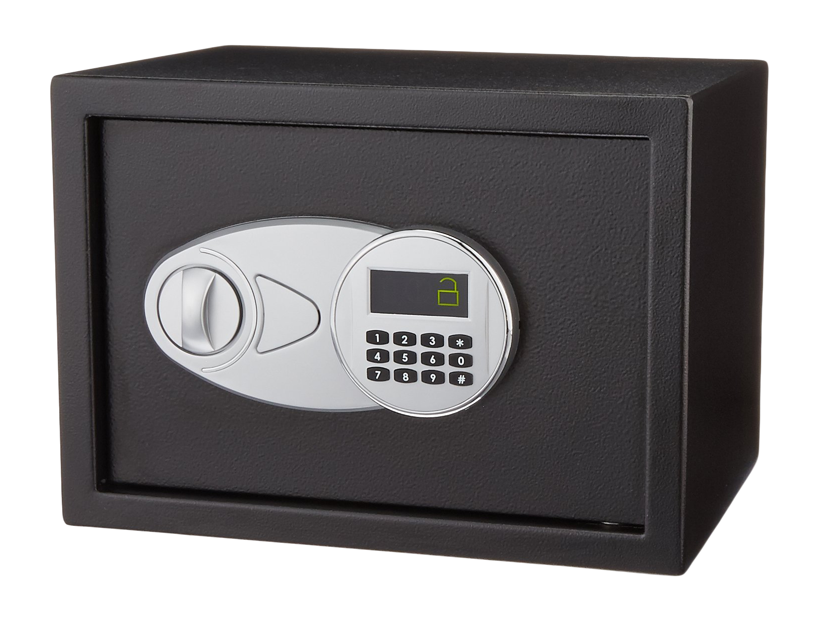 A Black Safe With A Digital Lock