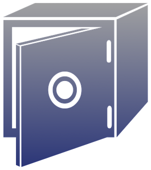A Black And White Image Of A Safe
