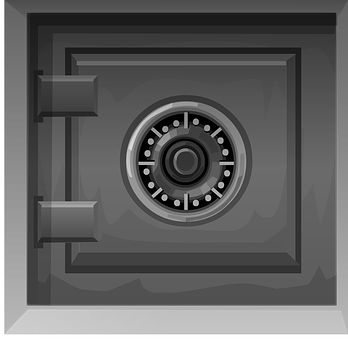 A Black Safe With A Round Lock