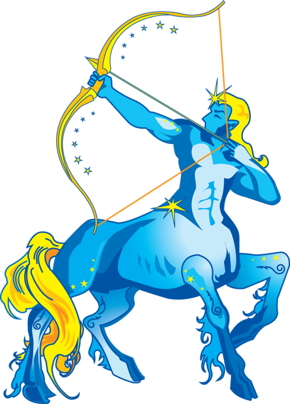 A Blue Centaur With A Bow And Arrow