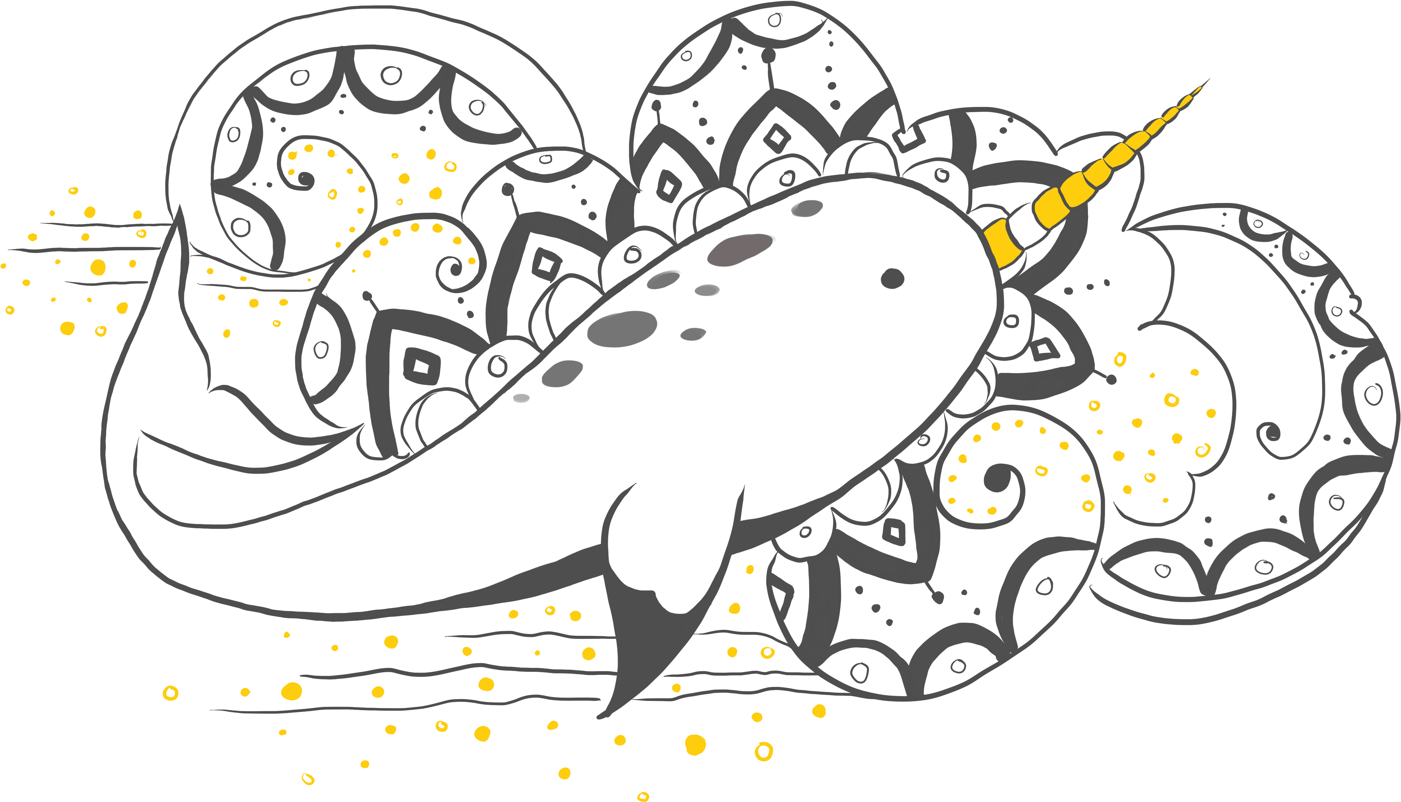 A White Whale With A Horn On Its Head