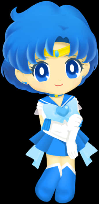 Cartoon Of A Girl Wearing A Blue Dress