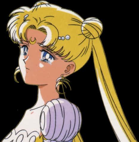 Cartoon Of A Cartoon Character With Blonde Hair And A White Dress