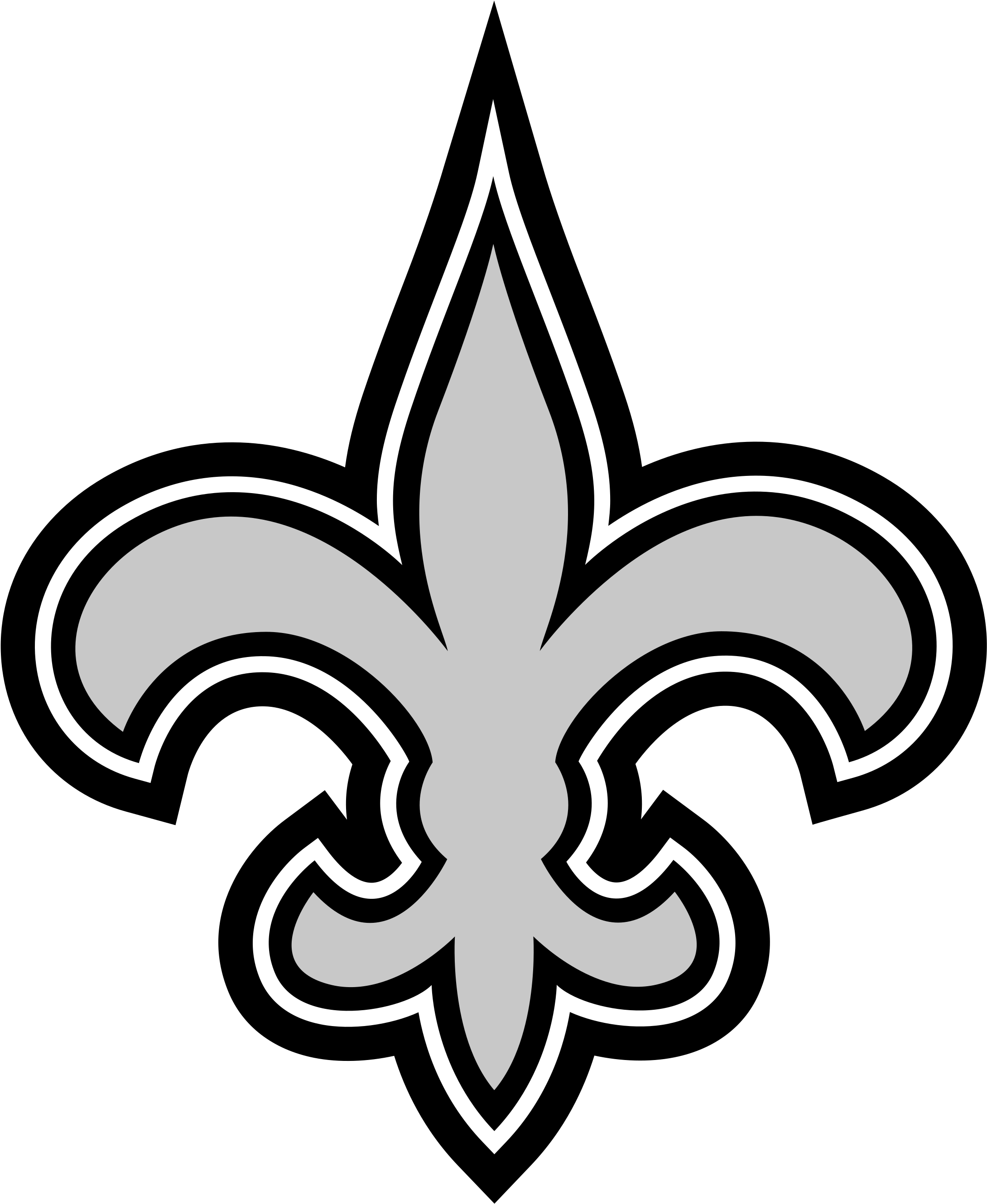 A Grey And Black Fleur-de-lis