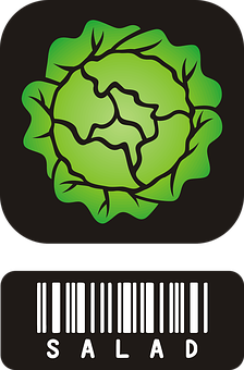 A Green Cabbage With A Bar Code