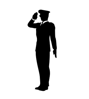 A Silhouette Of A Man Saluting