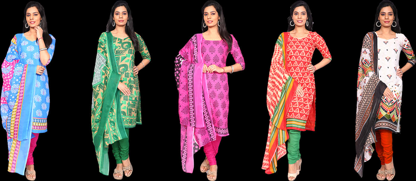 A Collage Of Women Wearing Colorful Clothes