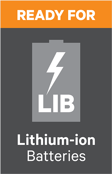 A Grey Rectangle With White Text And A Battery With A Lightning Bolt