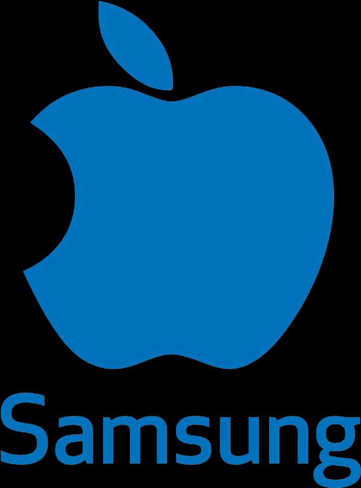 A Blue Apple Logo On A Black Background