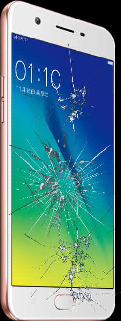 A Close-up Of A Broken Phone Screen