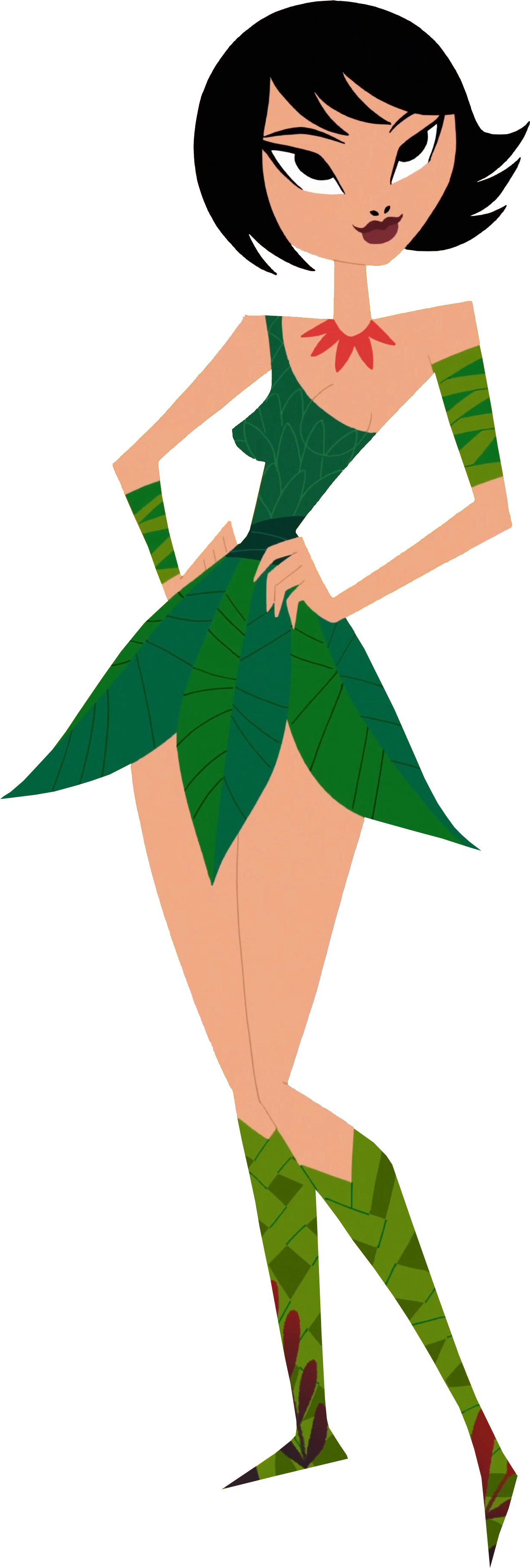 Cartoon Of A Woman In A Green Dress