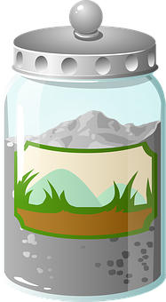 A Glass Jar With A Label