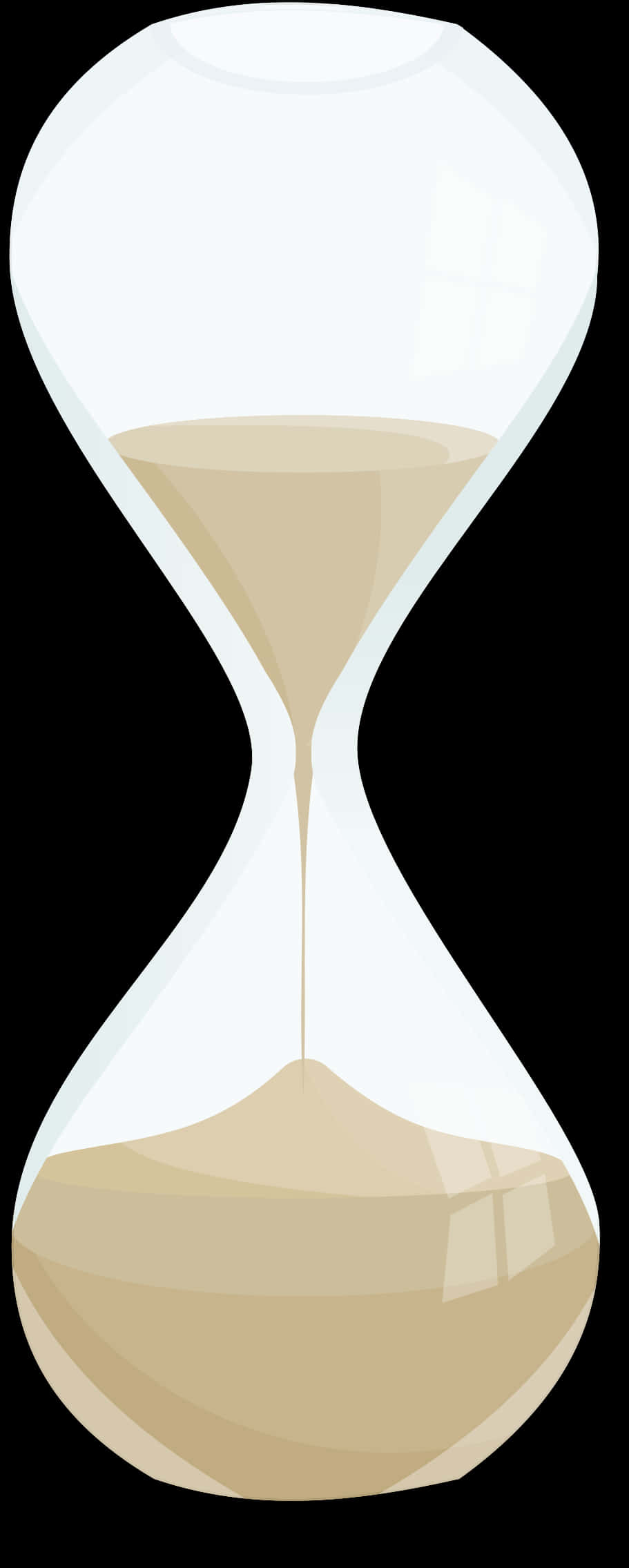 A White Hourglass With A Black Background