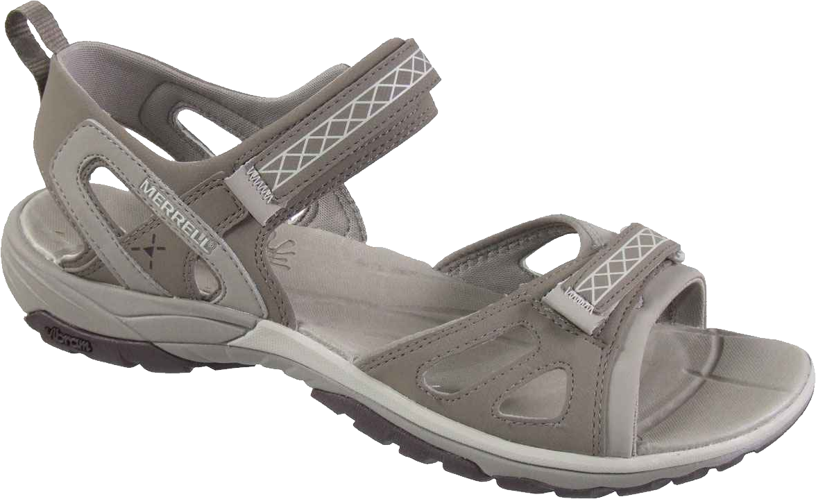 A Grey Sandal With A Black Background