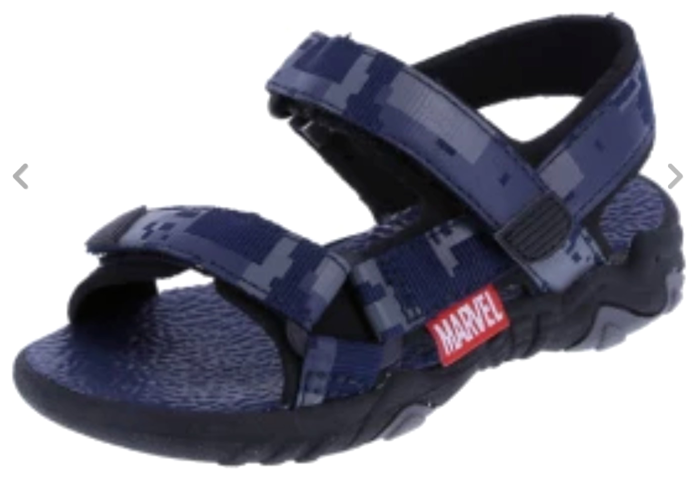 A Blue Sandal With A Camouflage Pattern On It