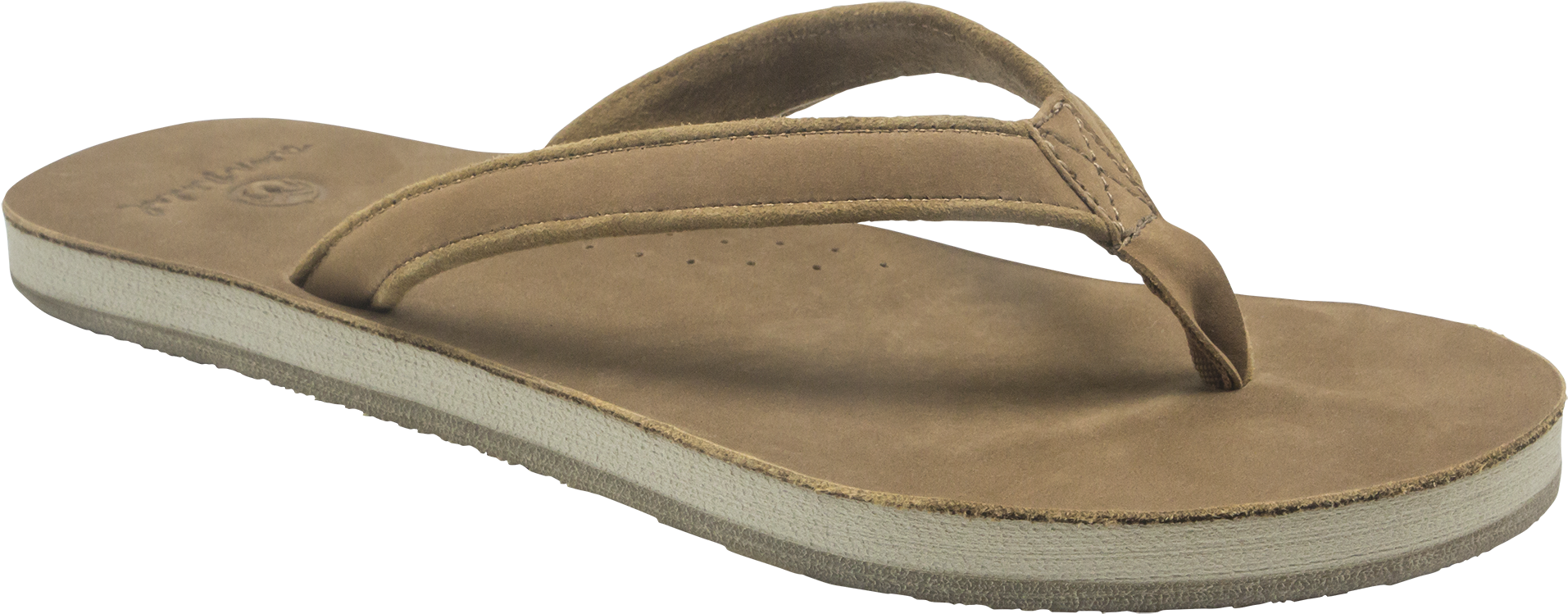 A Brown Sandal With A White Sole
