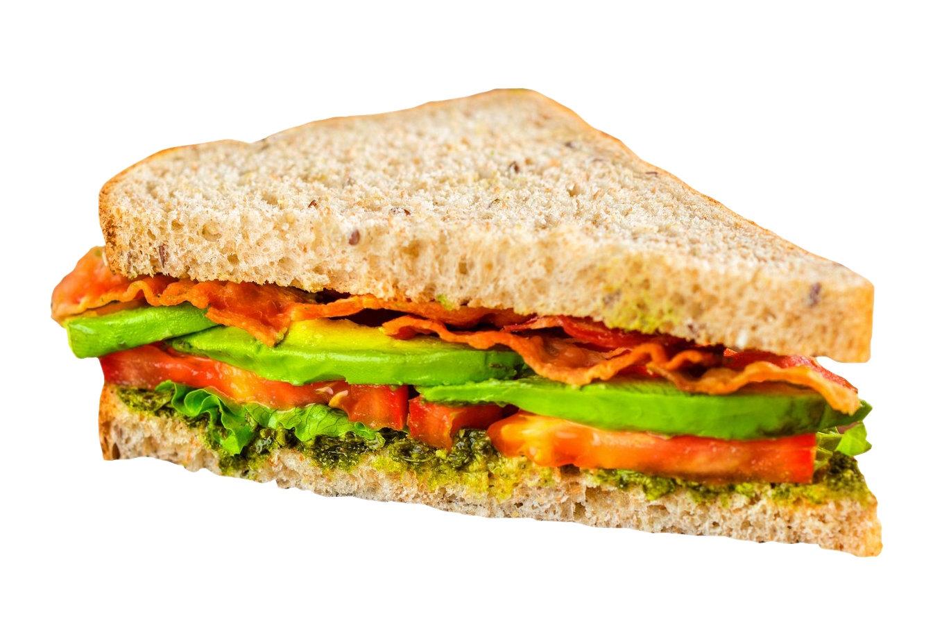 A Sandwich With Bacon Avocado Tomato And Lettuce