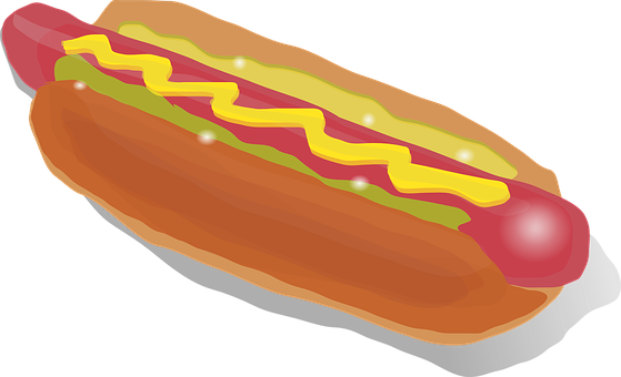 A Hot Dog With Mustard And Ketchup