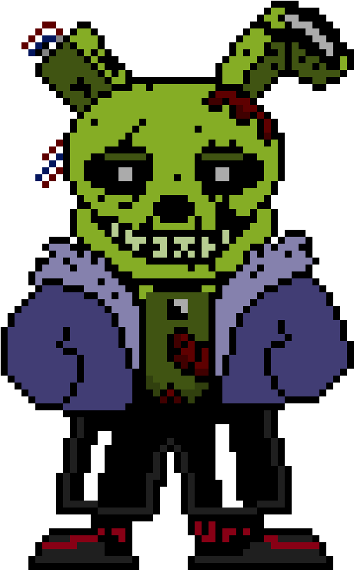 A Pixel Art Of A Zombie