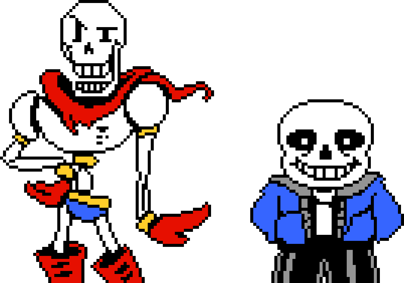 A Pixel Art Of A Skeleton And A Skeleton