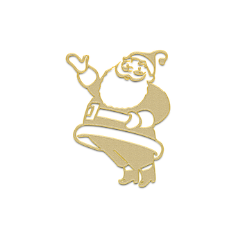 A Gold Santa Claus On A Black Background