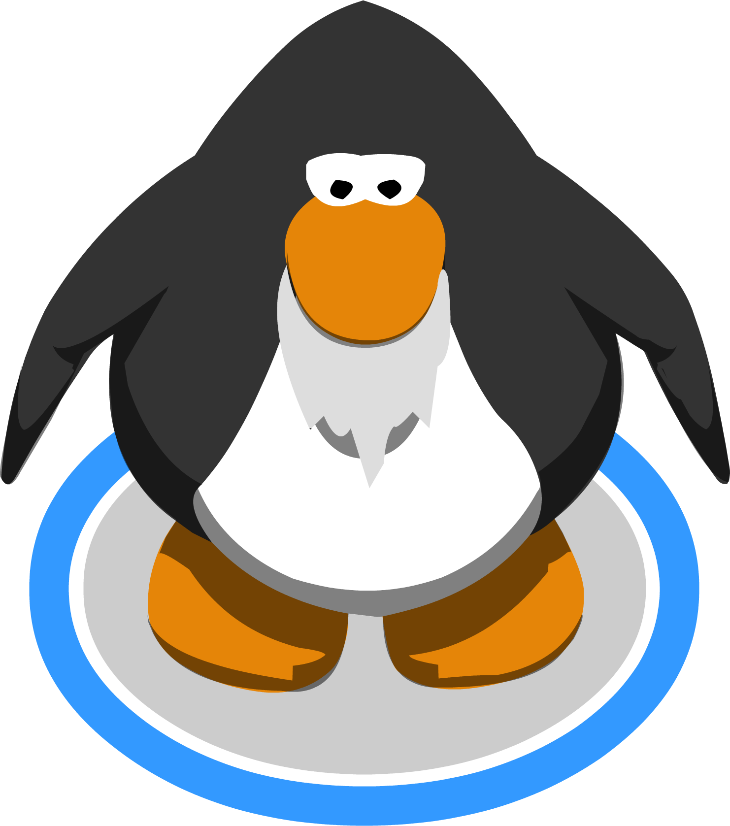 A Cartoon Penguin Standing On A Circle