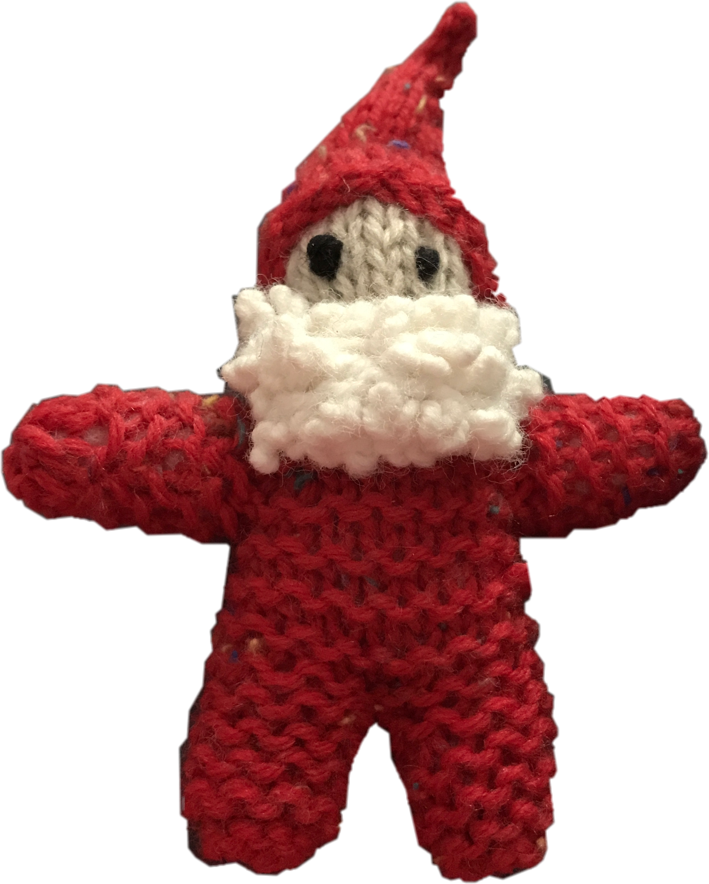 A Knitted Red And White Gnome
