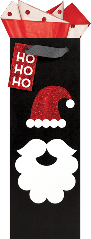 A Black Background With A Red And White Sign And A Red Santa Hat