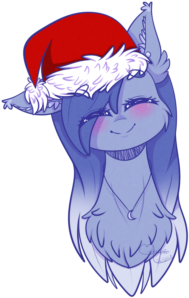 A Cartoon Of A Pony Wearing A Santa Hat