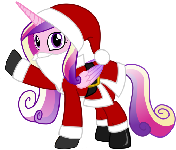 Cartoon A Cartoon Of A Unicorn Wearing A Santa Garment