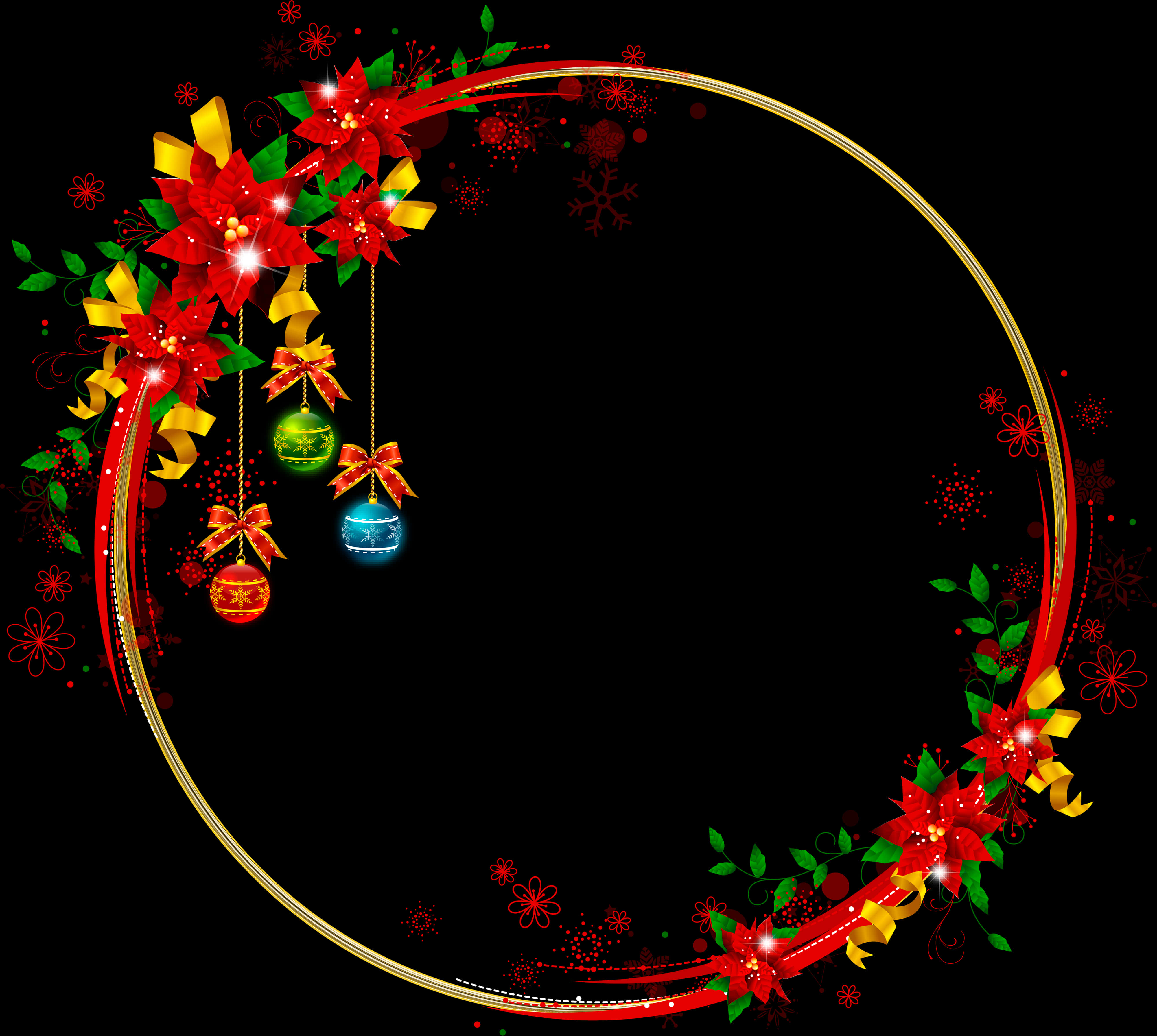 A Circular Frame With Ornaments And Flowers