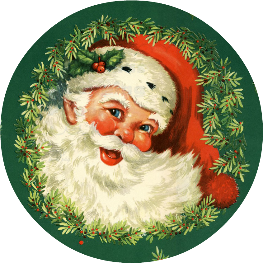 A Santa Claus In A Wreath