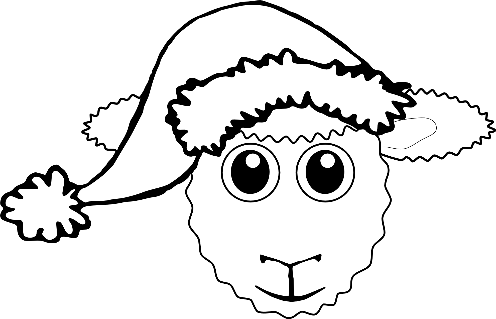 A Cartoon Of A Sheep With A Hat