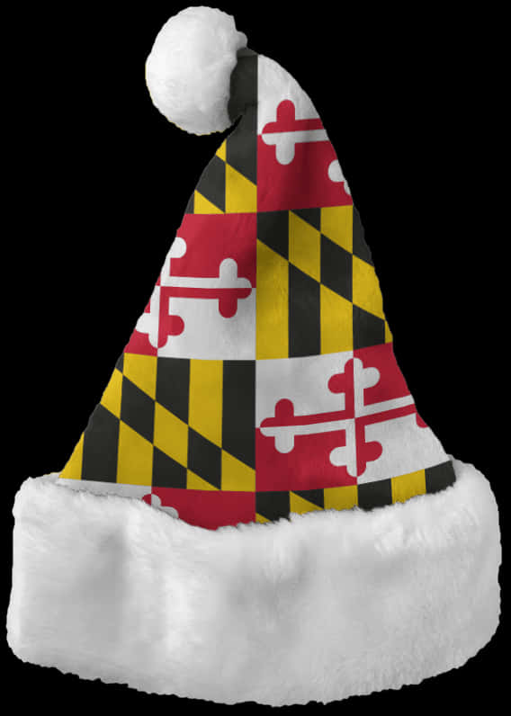 A Santa Hat With A Flag Pattern