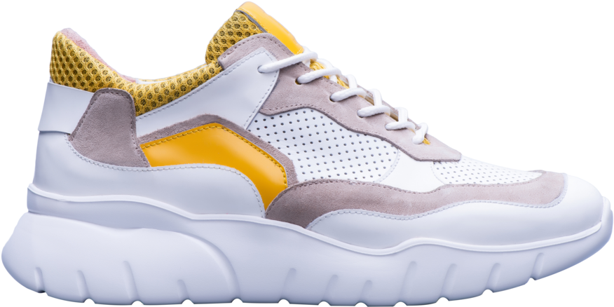 A White And Yellow Sneaker