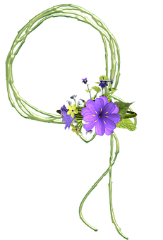 A Purple Flowers And Green Vines