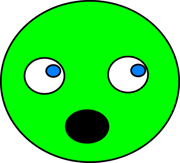 A Green Face With Blue Eyes And A Black Background