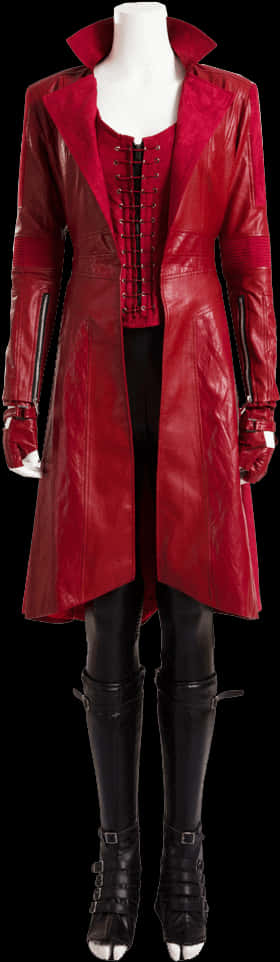 A Person Wearing A Red Leather Coat