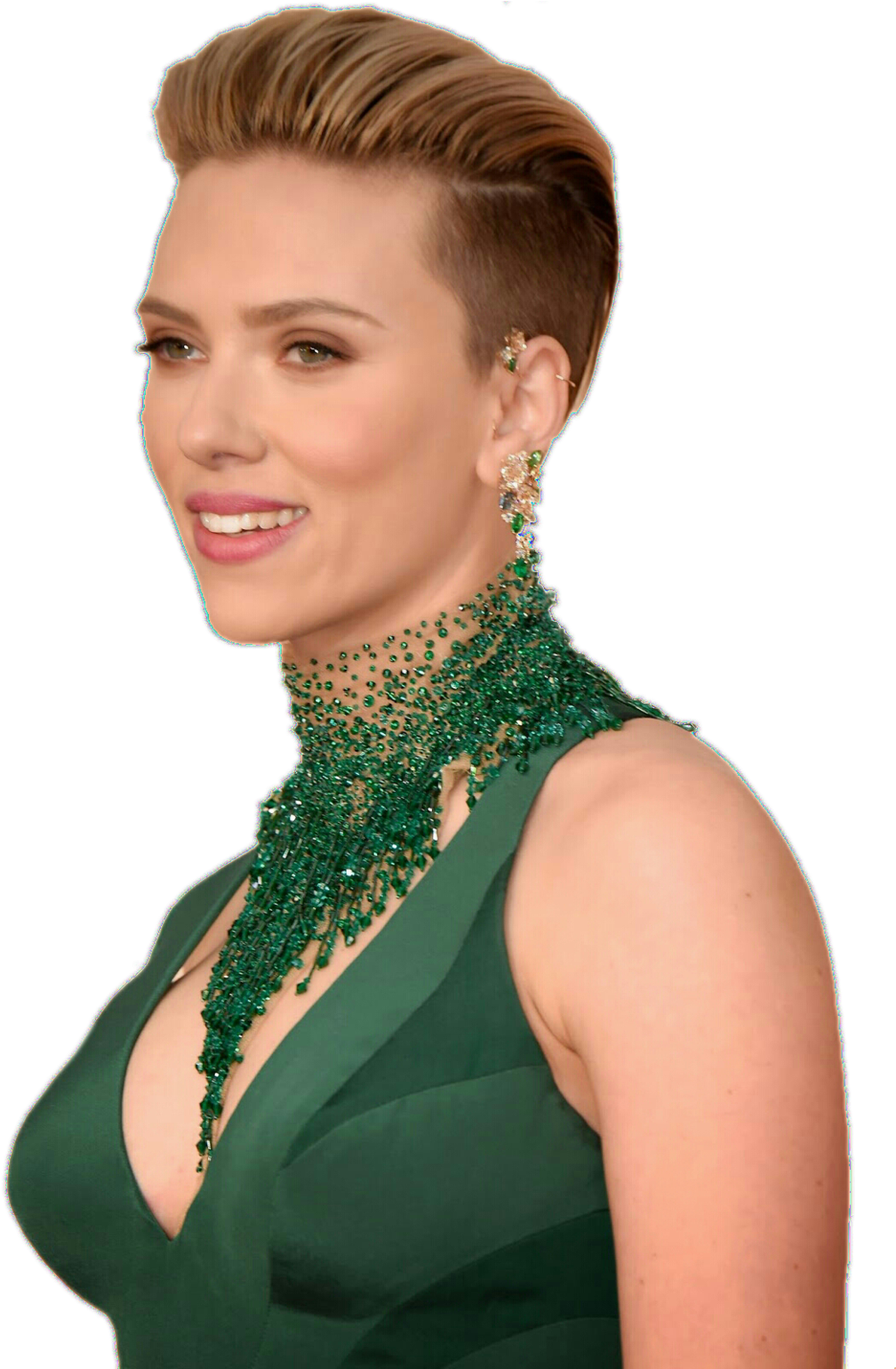 A Woman Wearing A Green Dress