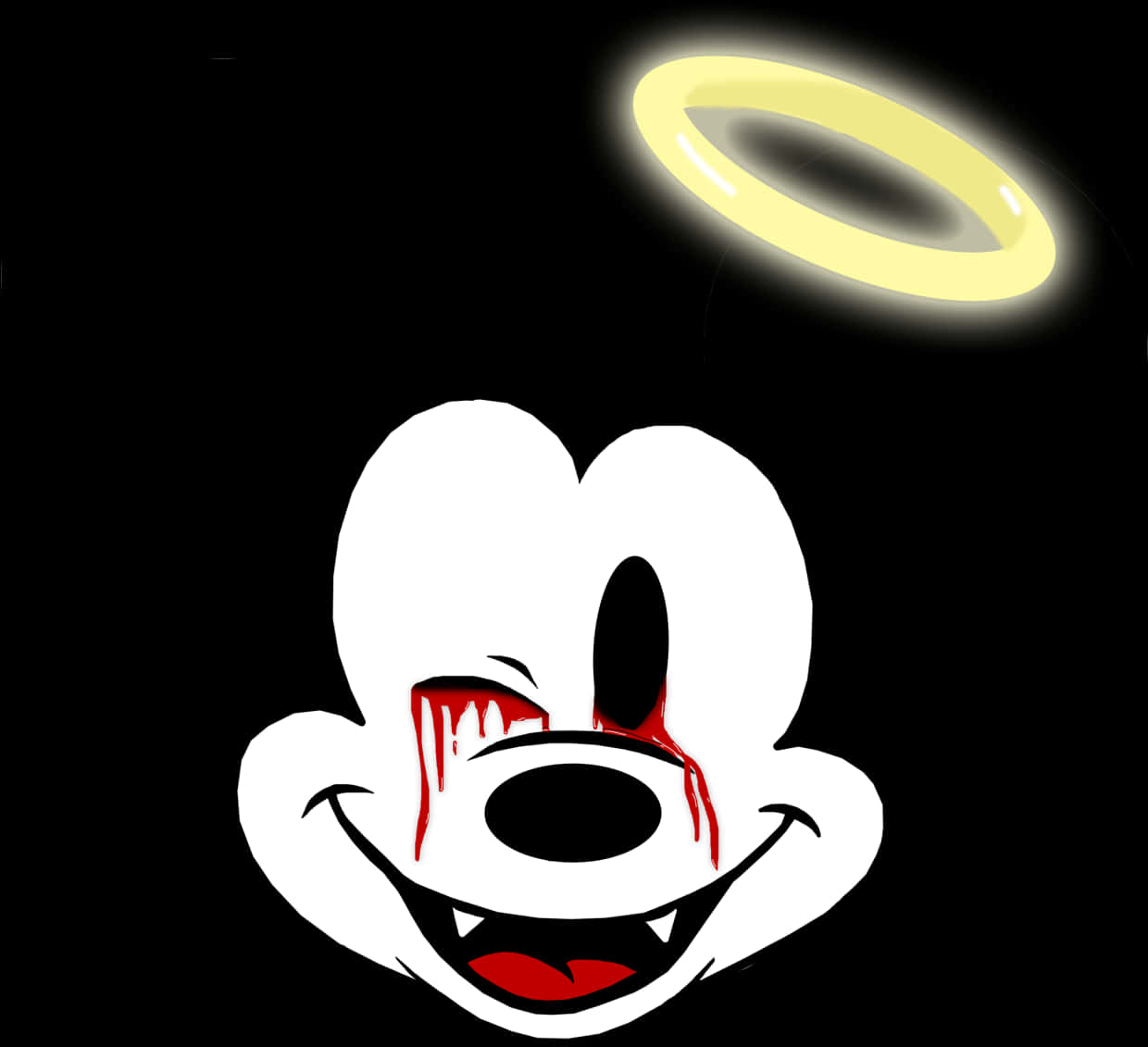 A Cartoon Character With A Halo Above It